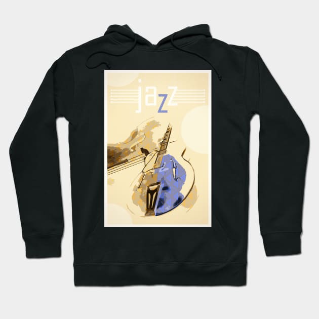 Jazz Art Poster Hoodie by cinema4design